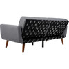 Bushwick Foldable Futon Bed, Dark Grey Linen - Accent Seating - 9