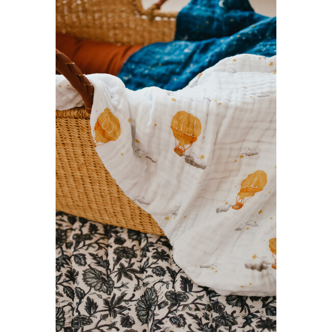 Organic Muslin Four-Layer Reversible Snug Blanket, Mystical Night - Blankets - 4