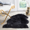 Sheepskin Rug, Black - Rugs - 4