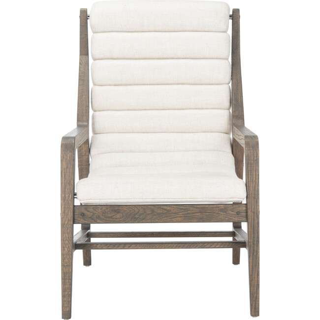 Delaney Channel Tufted Chair, White