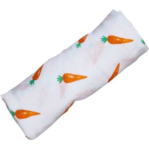 Organic Cotton Muslin Swaddle, Carrot - Swaddles - 8