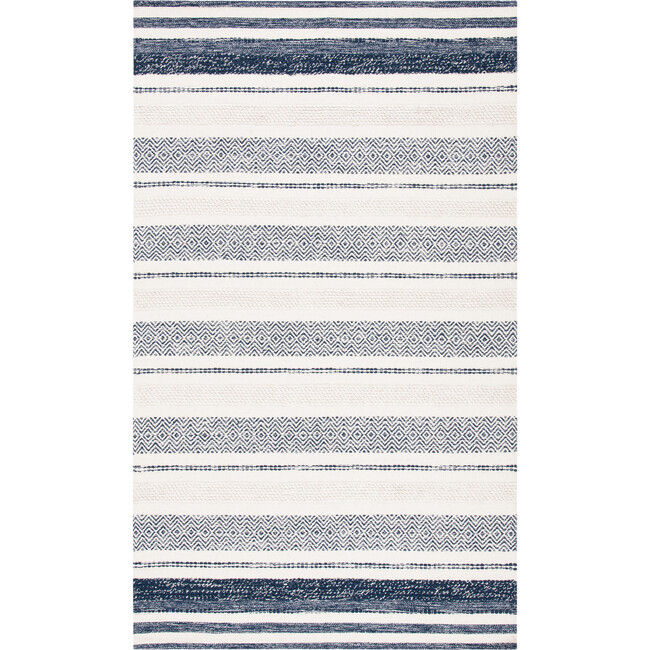 Striped Kilim Callum Rug, Cream/Navy