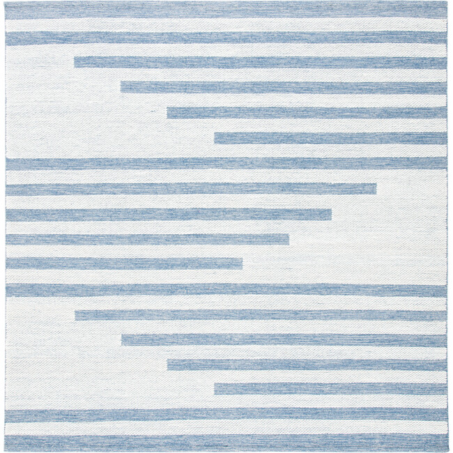 Striped Kilim Zeke Rug, Blue/White - Rugs - 3