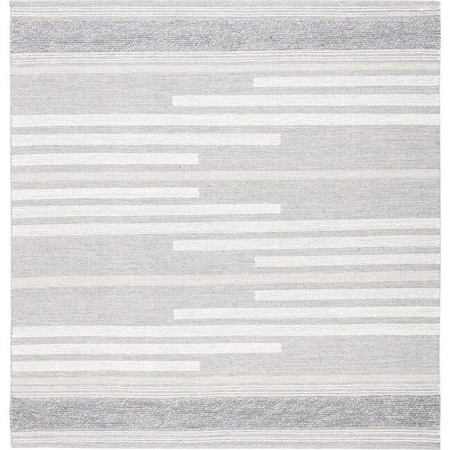 Striped Kilim Ezra Rug, Grey - Rugs - 3