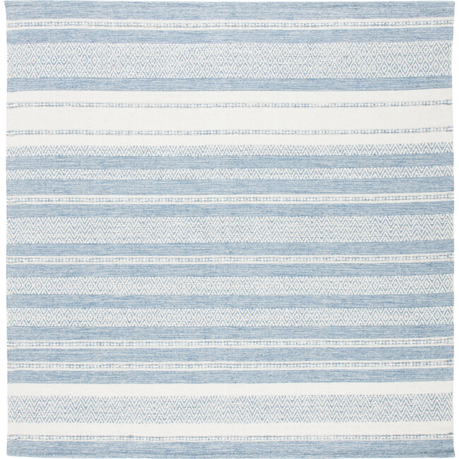 Striped Kilim Xander Rug, Blue/White - Rugs - 3