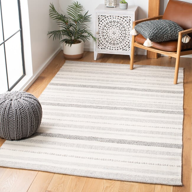 Striped Kilim Apollo Rug, Grey Stripe - Rugs - 2