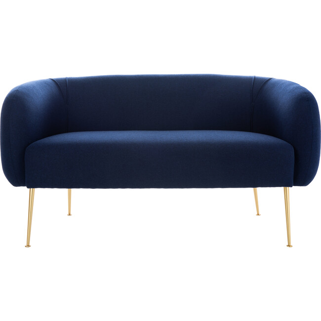 Alena Wool Blend Loveseat, Navy