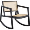 Perth Rattan Rocking Chair, Black - Nursery Chairs - 4