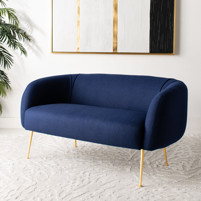 Alena Wool Blend Loveseat, Navy - Nursery Chairs - 2