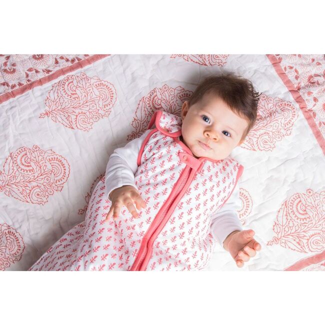 Block-Printed Winter Weight Sleep Sack, Pink City - Sleepbags - 2