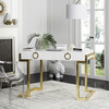 Maia 2-Drawer Desk, White/Gold Leaf - Desks - 2