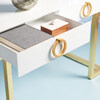 Maia 2-Drawer Desk, White/Gold Leaf - Desks - 3