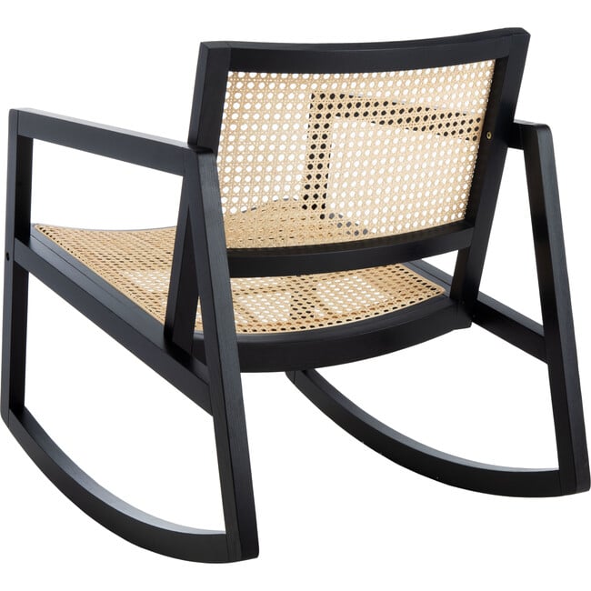 Perth Rattan Rocking Chair, Black - Nursery Chairs - 6