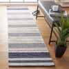 Striped Kilim Callum Rug, Cream/Navy - Rugs - 5