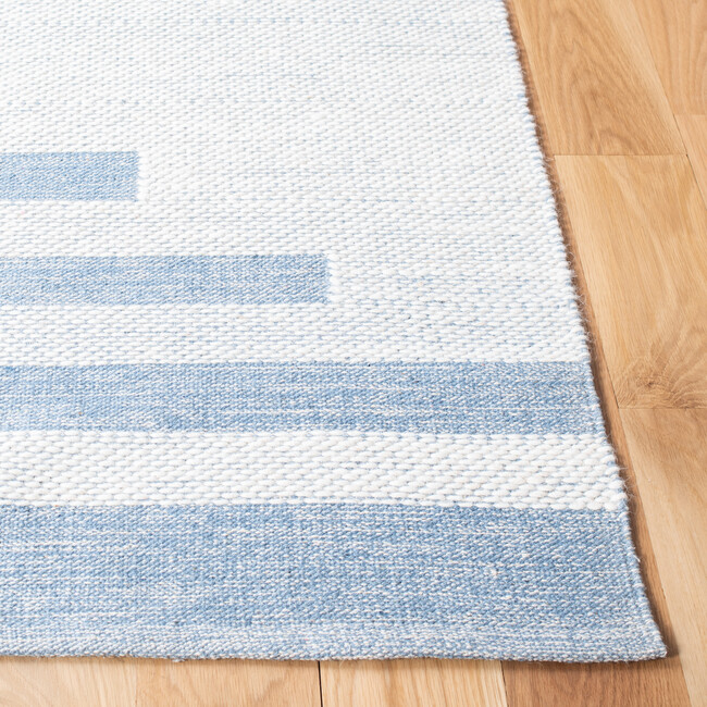 Striped Kilim Zeke Rug, Blue/White - Rugs - 7