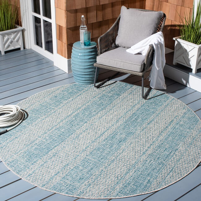 Courtyard Penny Indoor/Outdoor Rug, Turquoise - Rugs - 2