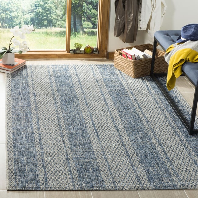 Courtyard Penny Indoor/Outdoor Rug, Blue - Rugs - 2