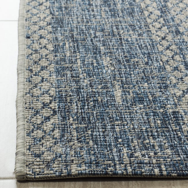 Courtyard Penny Indoor/Outdoor Rug, Blue - Rugs - 3