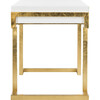 Maia 2-Drawer Desk, White/Gold Leaf - Desks - 6