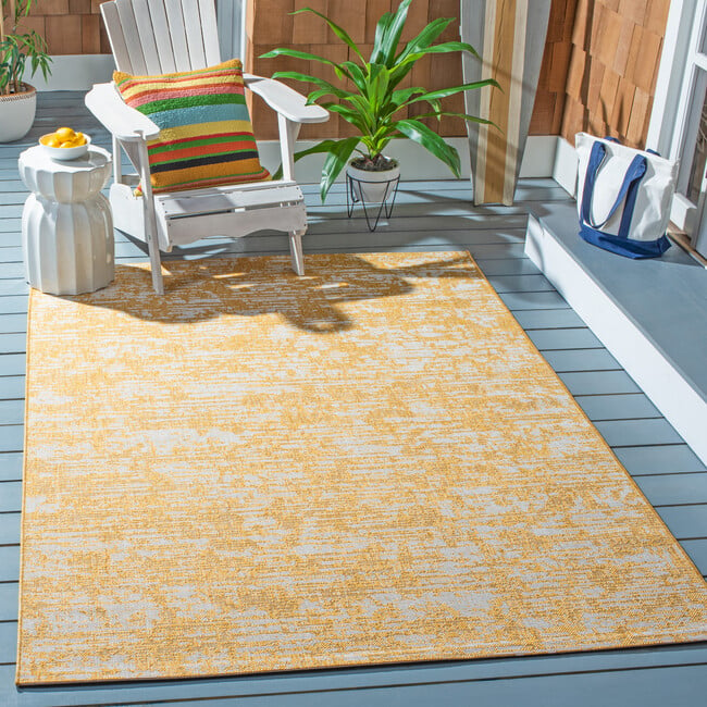 Courtyard Chloe Indoor/Outdoor Rug, Gold - Rugs - 2