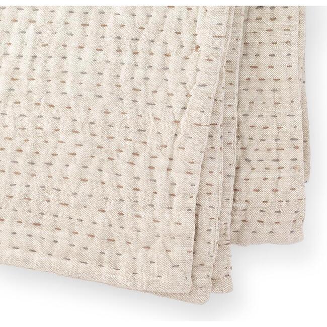 Quilt Blanket, Flax Linen Kantha - Quilts - 3