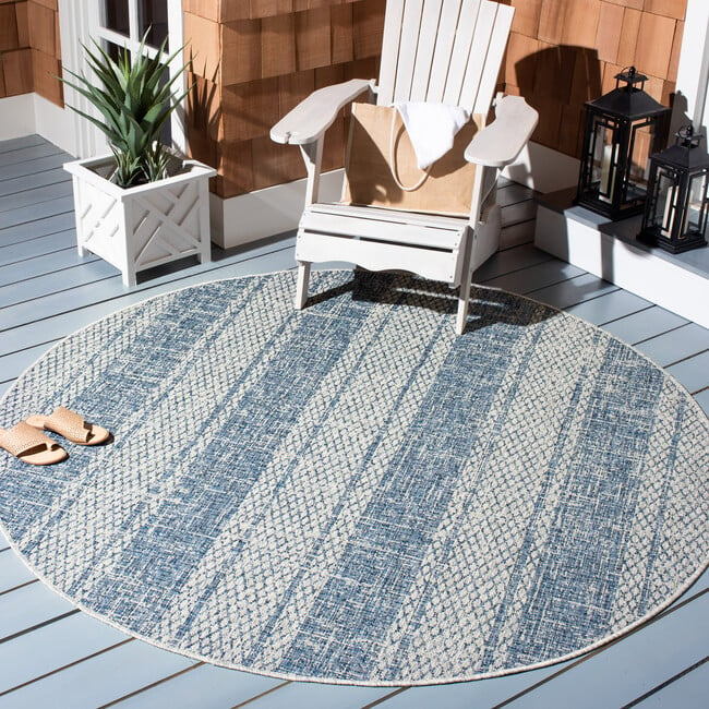 Courtyard Penny Indoor/Outdoor Rug, Blue - Rugs - 4