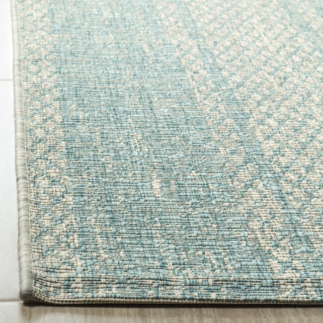 Courtyard Penny Indoor/Outdoor Rug, Turquoise - Rugs - 4