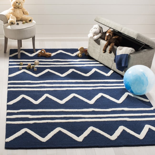 Parker Rug, Navy/Ivory - Rugs - 5