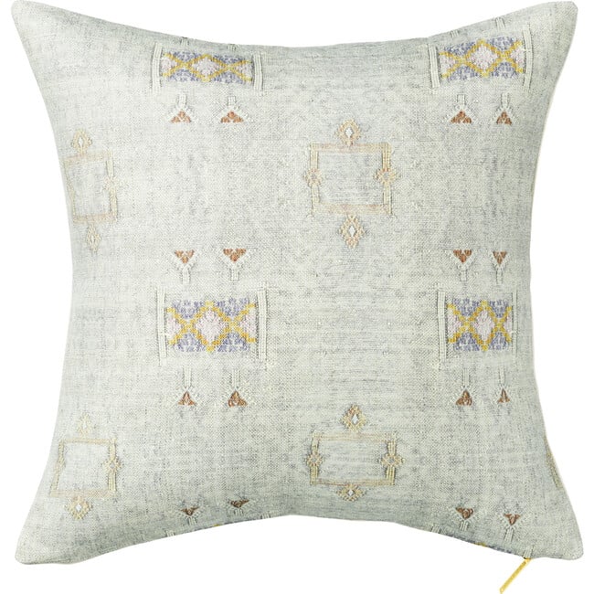 Cactus Silk Printed Square Pillow, Iris