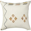 Cacus Silk Printed Pillow, Ecru - Decorative Pillows - 1 - thumbnail