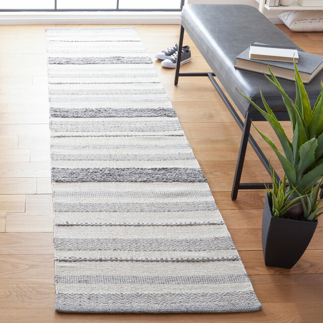 Striped Kilim Apollo Rug, Grey Stripe - Rugs - 6