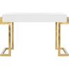Maia 2-Drawer Desk, White/Gold Leaf - Desks - 8