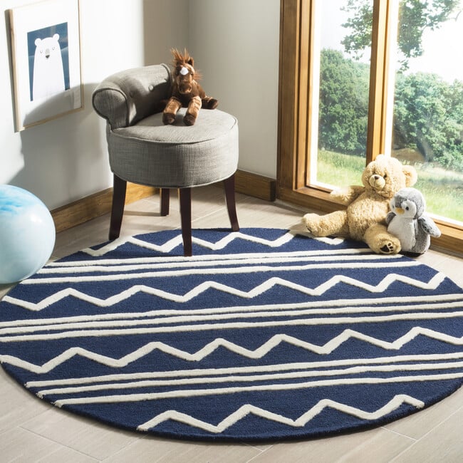 Parker Rug, Navy/Ivory - Rugs - 8