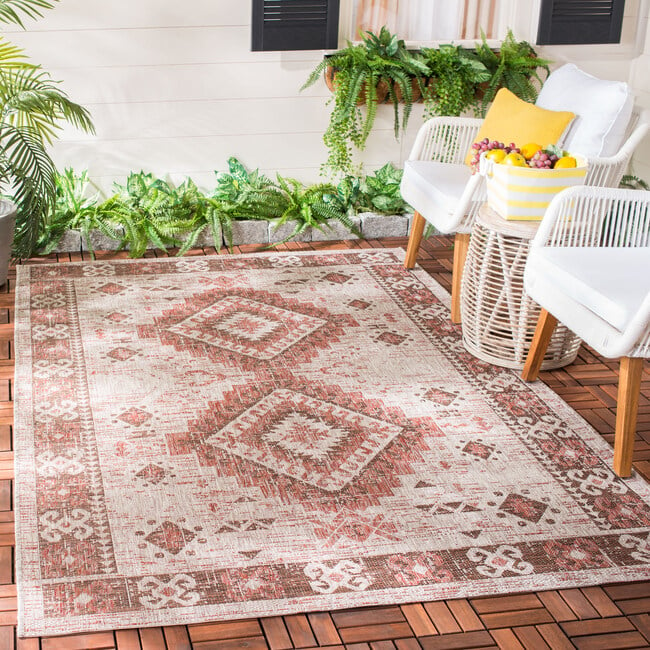 Courtyard Paige Indoor/Outdoor Rug, Red - Rugs - 2