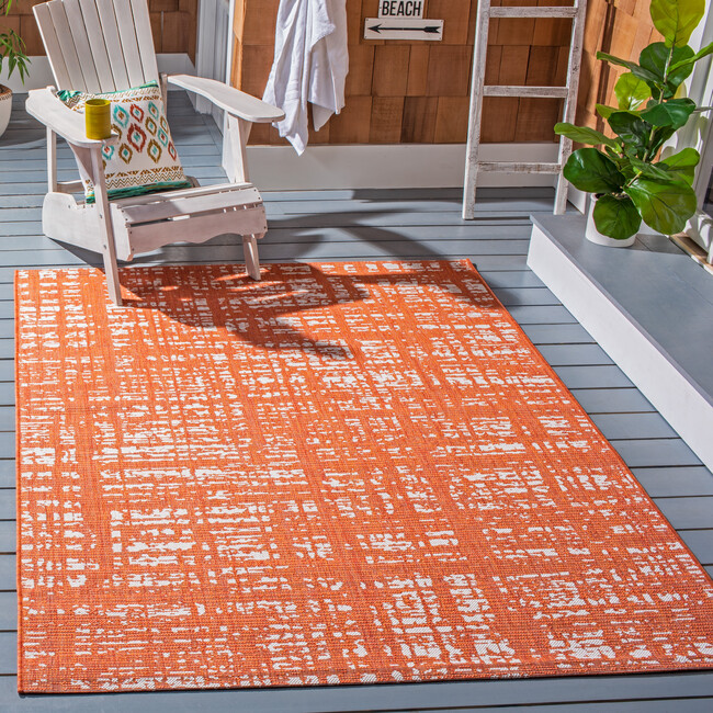 Courtyard Phoebe Indoor/Outdoor Rug, Orange - Rugs - 2