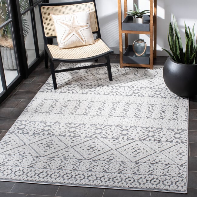 Cabana Matilda Indoor/Outdoor Rug, Grey/White - Rugs - 2