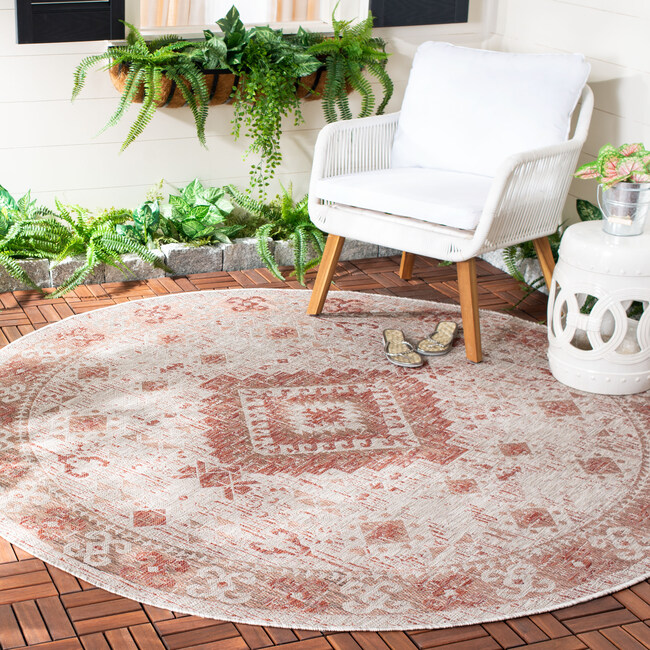 Courtyard Paige Indoor/Outdoor Rug, Red - Rugs - 3