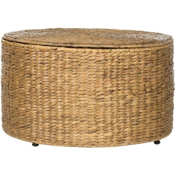 Jesse Wicker Storage Coffee Table, Light Brown - Storage - 1
