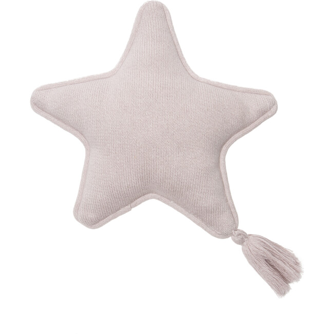Knitted Twinkle Star Cushion, Pink Pearl