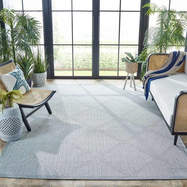 Bermuda Sienna Indoor/Outdoor Rug, Light Blue - Rugs - 5