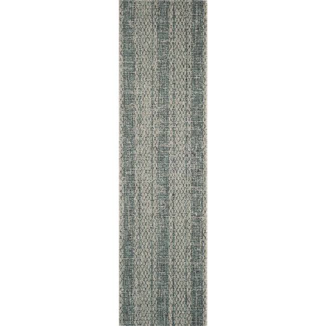 Courtyard Penny Indoor/Outdoor Rug, Dark Turquoise - Rugs - 8