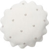 Round Knitted Biscuit Cushion, Ivory - Decorative Pillows - 1 - thumbnail