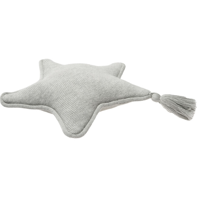 Knitted Twinkle Star Cushion, Grey