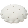 Round Knitted Biscuit Cushion, Ivory - Decorative Pillows - 2