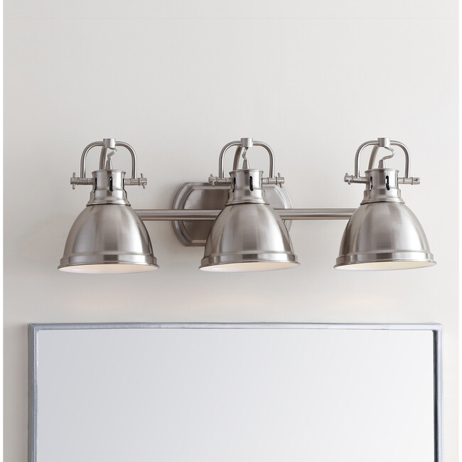 Roland Three Light Bathroom Sconce, Nickel - Lighting - 4
