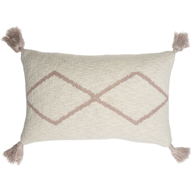Little Oasis Knitted Cushion, Natural/Pale Pink