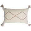 Little Oasis Knitted Cushion, Natural/Pale Pink - Decorative Pillows - 1 - thumbnail