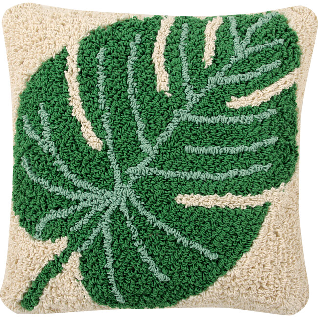 Monstera Washable Pillow, Green