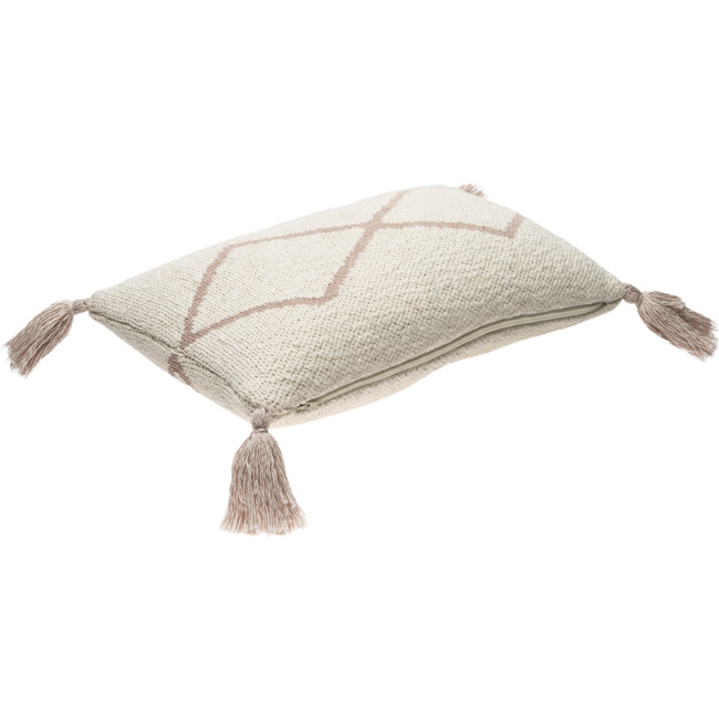 Little Oasis Knitted Cushion, Natural/Pale Pink