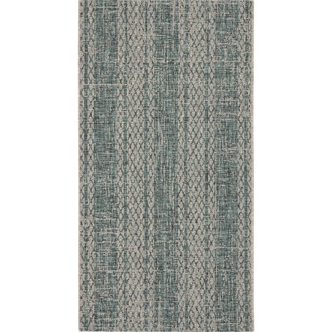 Courtyard Penny Indoor/Outdoor Rug, Dark Turquoise - Rugs - 9